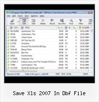 Free Dbf Viewer save xls 2007 in dbf file