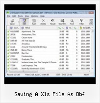 Dbf Export Do Xls saving a xls file as dbf