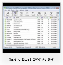 Dbf Format File saving excel 2007 as dbf