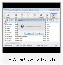Delete Dbf Record to convert dbf to txt file