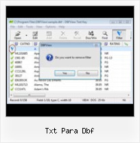 Excel Dbf txt para dbf