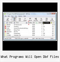 Dbf Edittor what programs will open dbf files