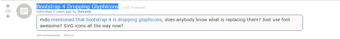 Bootstrap 4 -  Discontinuing Glyphicons