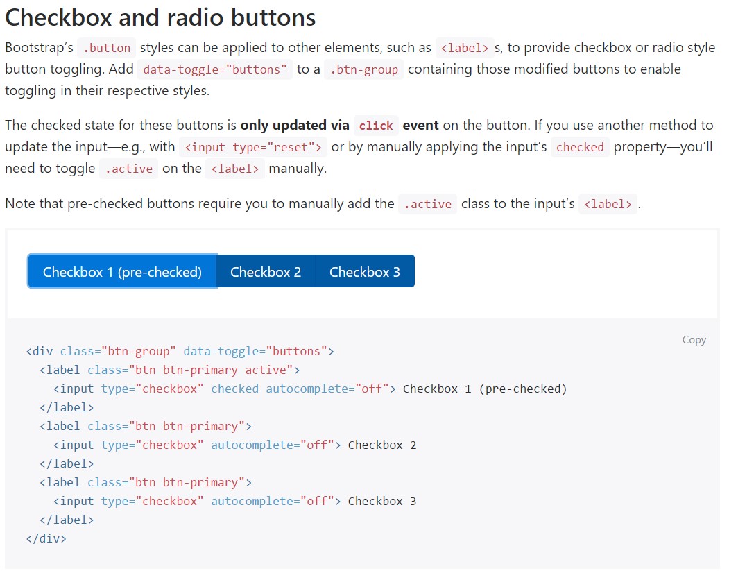 Bootstrap checkbox official documentation