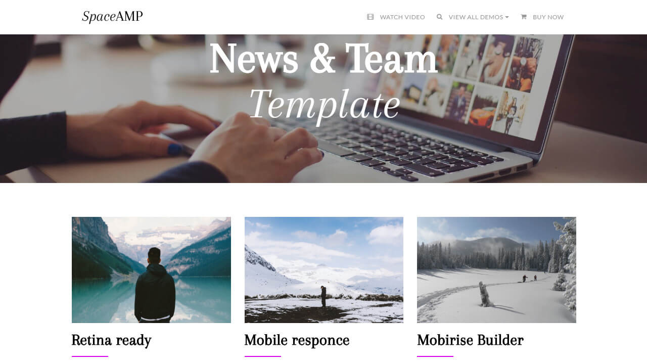 AMP News & Team Page Template