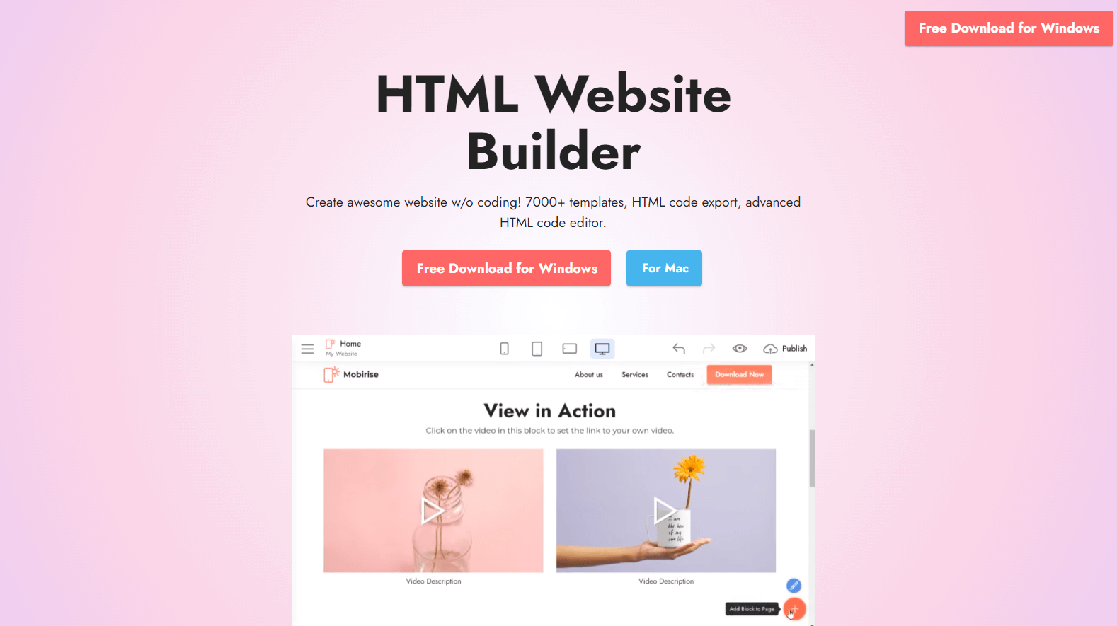  Free HTML Website Builder